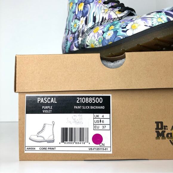 NIB Dr Martens Paint Slick 1460 Pascal Floral Slime Boots Women’s 6 Shoes - Picture 12 of 12